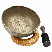 [old], Buddhist [real Antique] Hand Beaten [jambati] Singing Bowl, [select Accessories]