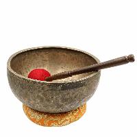 [old], Buddhist [real Antique] Hand Beaten [jambati] Singing Bowl, [select Accessories]