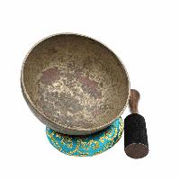 [old], Buddhist [real Antique] Hand Beaten [jambati] Singing Bowl, [select Accessories]