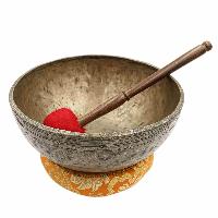 [old], Buddhist [real Antique] Hand Beaten [jambati] Singing Bowl, [select Accessories]