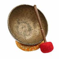 [old], Buddhist [real Antique] Hand Beaten [jambati] Singing Bowl, [select Accessories]