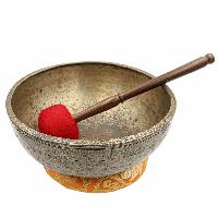 [old], Buddhist [real Antique] Hand Beaten [jambati] Singing Bowl, [select Accessories]