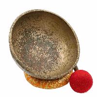 [old], Buddhist [real Antique] Hand Beaten [jambati] Singing Bowl, [select Accessories]