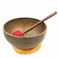 [old], Buddhist [real Antique] Hand Beaten [jambati] Singing Bowl, [select Accessories]