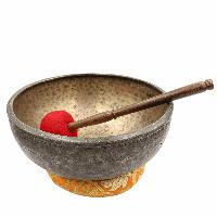 [old], Buddhist [real Antique] Hand Beaten [jambati] Singing Bowl, [select Accessories]