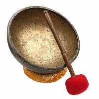 [old], Buddhist [real Antique] Hand Beaten [jambati] Singing Bowl, [select Accessories]