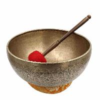 [old], Buddhist [real Antique] Hand Beaten [jambati] Singing Bowl, [select Accessories]