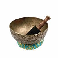 [old], Buddhist [real Antique] Hand Beaten [jambati] Singing Bowl, [select Accessories]