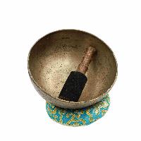 [old], Buddhist [real Antique] Hand Beaten [jambati] Singing Bowl, [select Accessories]