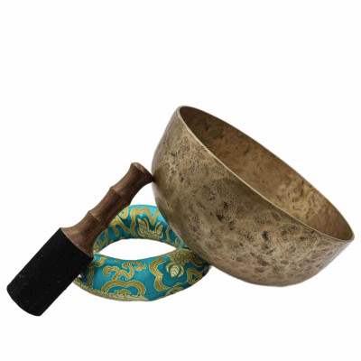 [old], Buddhist [real Antique] Hand Beaten [jambati] Singing Bowl, [select Accessories]
