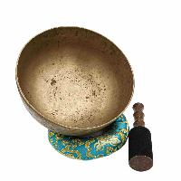 [old], Buddhist [real Antique] Hand Beaten [jambati] Singing Bowl, [select Accessories]