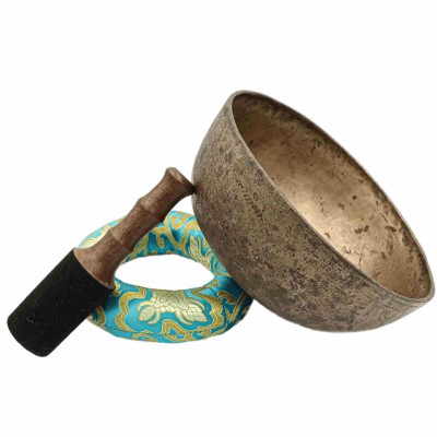 [old], Buddhist [real Antique] Hand Beaten [jambati] Singing Bowl, [select Accessories]