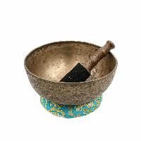 [old], Buddhist [real Antique] Hand Beaten [jambati] Singing Bowl, [select Accessories]