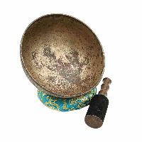 [old], Buddhist [real Antique] Hand Beaten [jambati] Singing Bowl, [select Accessories]