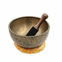 [old], Buddhist [real Antique] Hand Beaten [jambati] Singing Bowl, [select Accessories]