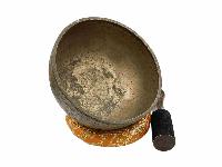 [old], Buddhist [real Antique] Hand Beaten [jambati] Singing Bowl, [select Accessories]