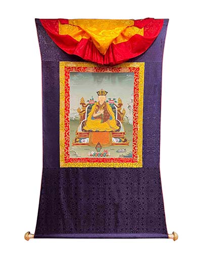 Buddhist Hand Painted Thangka Of Karmapa, [real Gold,hand Painted]
