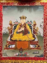 Buddhist Hand Painted Thangka Of Karmapa, [real Gold,hand Painted]