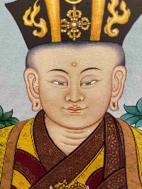 Buddhist Hand Painted Thangka Of Karmapa, [real Gold,hand Painted]