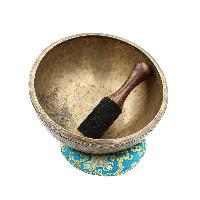 [old], Buddhist [real Antique] Hand Beaten [jambati] Singing Bowl, [select Accessories]