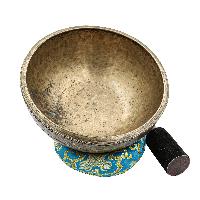 [old], Buddhist [real Antique] Hand Beaten [jambati] Singing Bowl, [select Accessories]