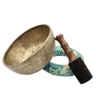 [old], Buddhist [real Antique] Hand Beaten [jambati] Singing Bowl, [select Accessories]