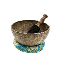[old], Buddhist [real Antique] Hand Beaten [jambati] Singing Bowl, [select Accessories]