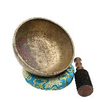 [old], Buddhist [real Antique] Hand Beaten [jambati] Singing Bowl, [select Accessories]