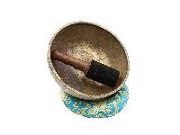 [old], Buddhist [real Antique] Hand Beaten [jambati] Singing Bowl, [select Accessories]
