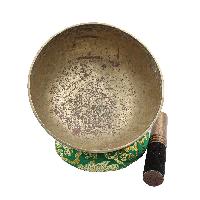 [old], Buddhist [real Antique] Hand Beaten [jambati] Singing Bowl, [select Accessories]