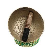 [old], Buddhist [real Antique] Hand Beaten [jambati] Singing Bowl, [select Accessories]