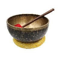 [old], Buddhist [real Antique] Hand Beaten [jambati] Singing Bowl, [select Accessories]