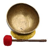[old], Buddhist [real Antique] Hand Beaten [jambati] Singing Bowl, [select Accessories]