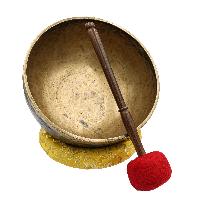 [old], Buddhist [real Antique] Hand Beaten [jambati] Singing Bowl, [select Accessories]