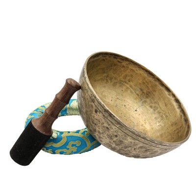 [old], Buddhist [real Antique] Hand Beaten [jambati] Singing Bowl, [select Accessories]