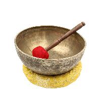 [old], Buddhist [real Antique] Hand Beaten [jambati] Singing Bowl, [select Accessories]