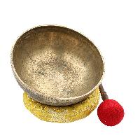 [old], Buddhist [real Antique] Hand Beaten [jambati] Singing Bowl, [select Accessories]