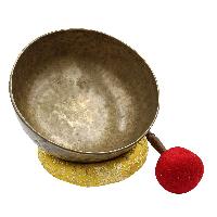 [old], Buddhist [real Antique] Hand Beaten [jambati] Singing Bowl, [select Accessories]