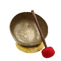[old], Buddhist [real Antique] Hand Beaten [jambati] Singing Bowl, [select Accessories]