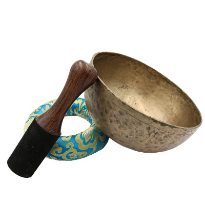 [old], Buddhist [real Antique] Hand Beaten [jambati] Singing Bowl, [select Accessories]