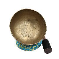 [old], Buddhist [real Antique] Hand Beaten [jambati] Singing Bowl, [select Accessories]