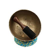[old], Buddhist [real Antique] Hand Beaten [jambati] Singing Bowl, [select Accessories]