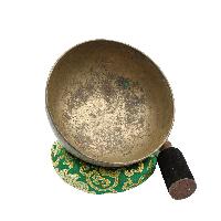 [old], Buddhist [real Antique] Hand Beaten [jambati] Singing Bowl, [select Accessories]