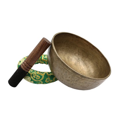 [old], Buddhist [real Antique] Hand Beaten [jambati] Singing Bowl, [select Accessories]