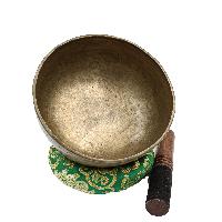 [old], Buddhist [real Antique] Hand Beaten [jambati] Singing Bowl, [select Accessories]