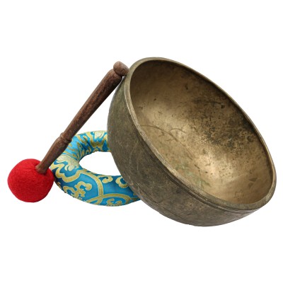[old], Buddhist [real Antique] Hand Beaten [jambati] Singing Bowl, [select Accessories]