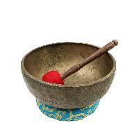 [old], Buddhist [real Antique] Hand Beaten [jambati] Singing Bowl, [select Accessories]