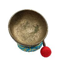 [old], Buddhist [real Antique] Hand Beaten [jambati] Singing Bowl, [select Accessories]