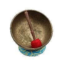 [old], Buddhist [real Antique] Hand Beaten [jambati] Singing Bowl, [select Accessories]
