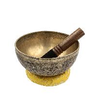 [old], Buddhist [real Antique] Hand Beaten [jambati] Singing Bowl, [select Accessories]
